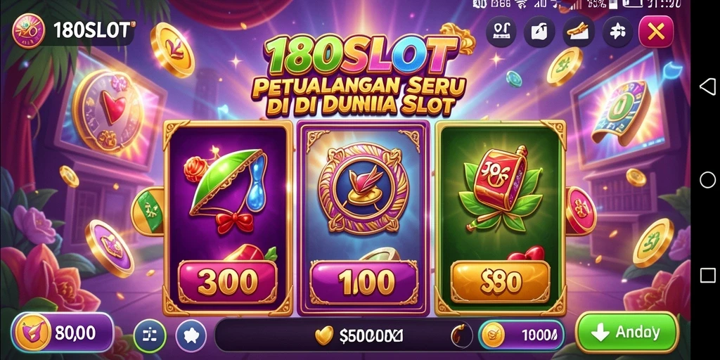 Tampilan gameplay 180SLOT yang menarik dan penuh petualangan.
