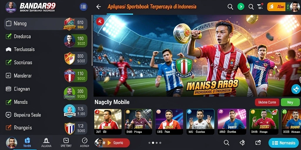 Screenshot BANDAR99 menampilkan antarmuka taruhan olahraga yang menarik.