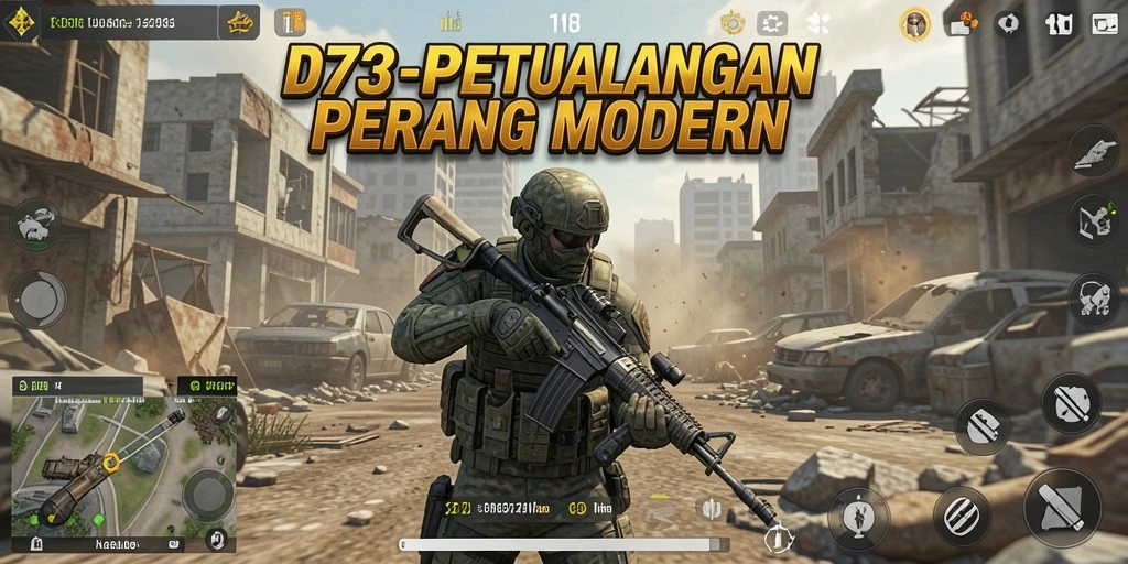 Tangkapan layar D73 menampilkan aksi pertempuran intens dalam gameplay TPS.