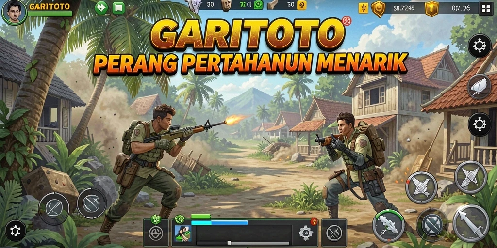 Gameplay GARITOTO dengan pertahanan yang strategis dan menegangkan.