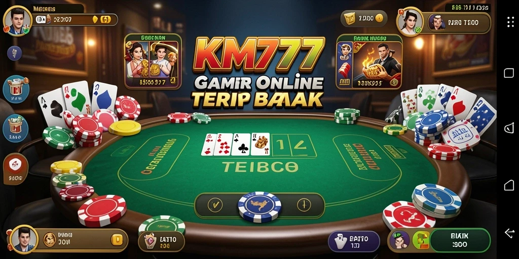 Tangkapan layar gameplay KM777 yang menampilkan permainan Poker yang seru.