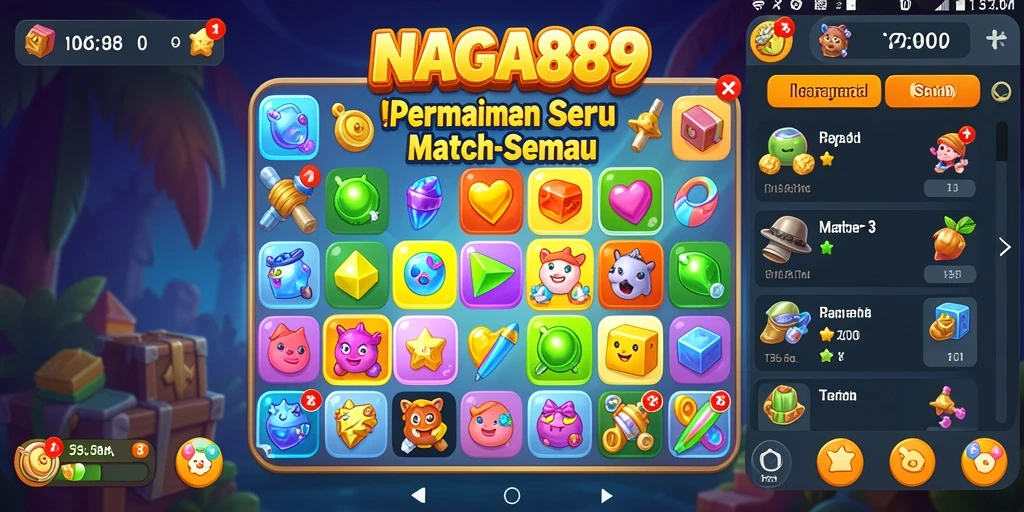 Tampilan gameplay NAGA889 yang menarik dan penuh warna.