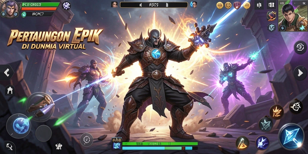Screenshot gameplay <strong>PCPC7</strong> menampilkan aksi pertarungan yang mendebarkan dan karakter yang kuat.