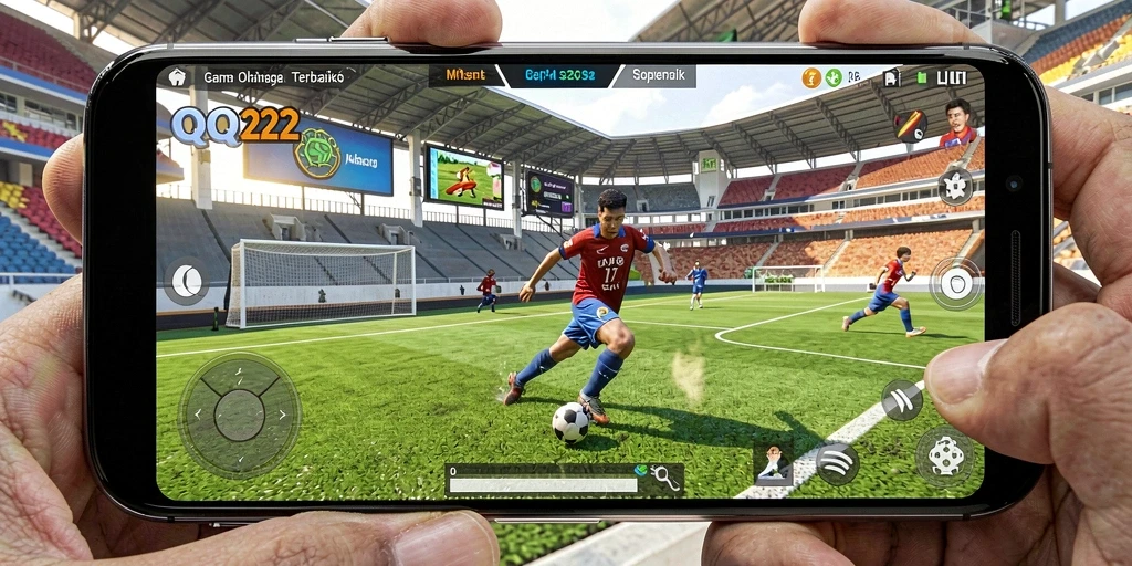 Screenshot gameplay QQ222 yang menunjukkan momen mendebarkan dalam pertandingan olahraga.