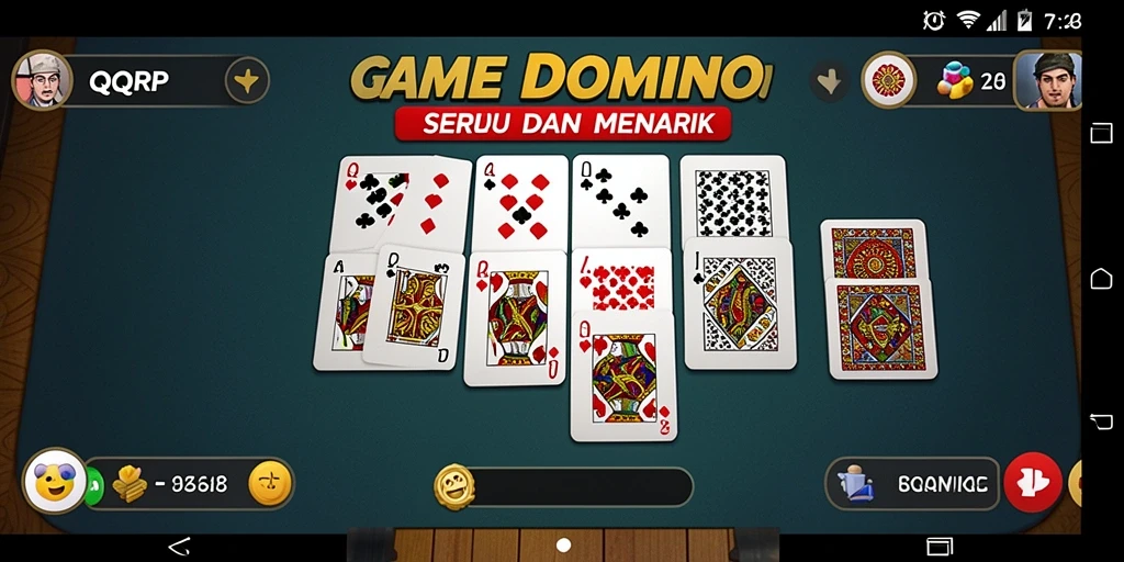 Screenshot gameplay QQRP yang menampilkan keseruan bermain Domino.