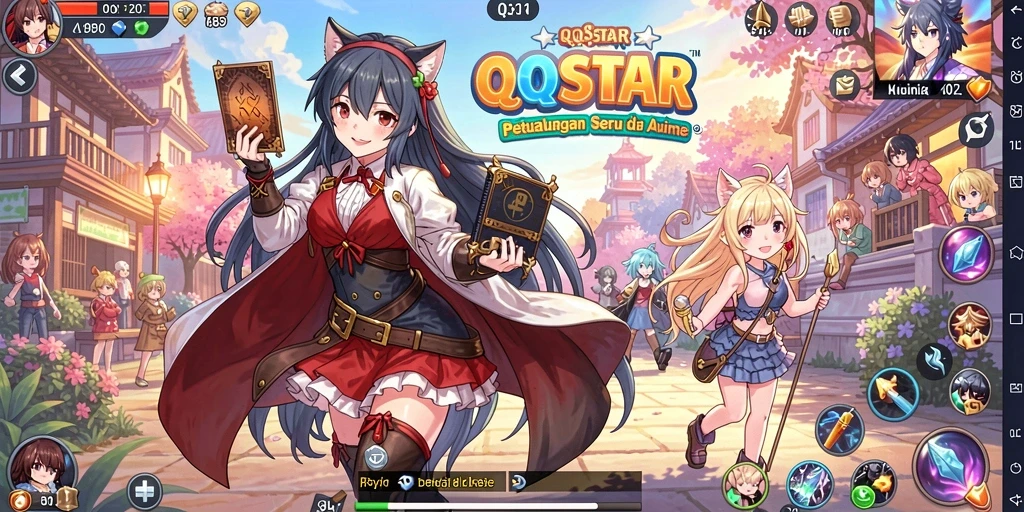 Tampilan gameplay seru dengan karakter anime favorit.