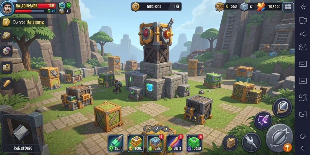 Screenshot gameplay RAJABUAYA89 menunjukkan aksi Tower Defense yang seru.