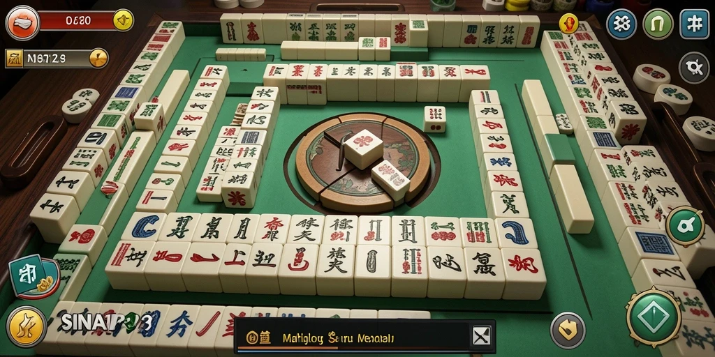Tampilan gameplay seru dari SINAR123 yang menghadirkan Mahjong klasik.