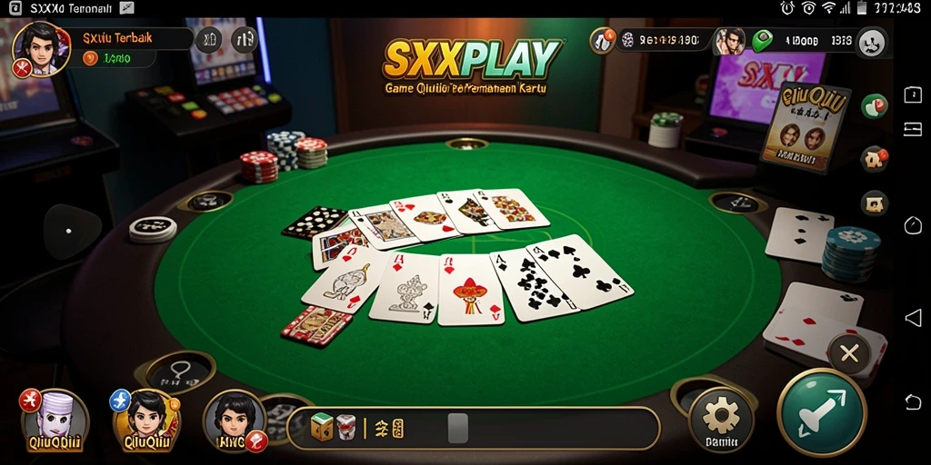 Tangkapan layar SXXPLAY menampilkan serunya permainan QiuQiu.